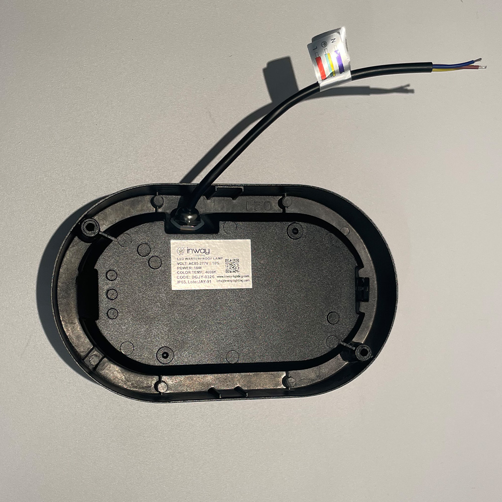 Lámpara LED de Pared (Aplique), Tortuga, 18W, 4000K Blanco Natural, 100-277Vac, IP65, Negro, 120 Grados, Dimensiones: 220x135x65mm, Uso exterior e interior