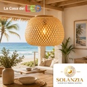 Lámpara Decorativa Artesanal, Trenzas de Luz, Colgante, E27, Dimensiones: Φ335xH265mm, Material: Bamboo