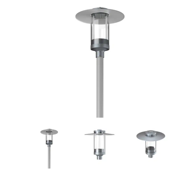 Lámpara Garden Light LED, DGIN-GWEA, 50W, 3000K Blanco Cálido, 100-277Vac, Base: 76mm, IP65, 120 Grados, Gris Oscuro