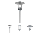 Lámpara Garden Light LED, DGIN-GWEA, 50W, 3000K Blanco Cálido, 100-277Vac, Base: 76mm, IP65, 120 Grados, Gris Oscuro