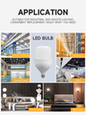 Bombilla LED TOP-T60, 9W, 6000K Blanco Frío, 100-265Vac, E27, Dimensiones: Φxmm, IP20, 270 Grados