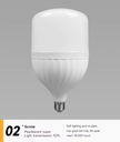 Bombilla LED TOP-T60, 9W, 6000K Blanco Frío, 100-265Vac, E27, Dimensiones: Φxmm, IP20, 270 Grados