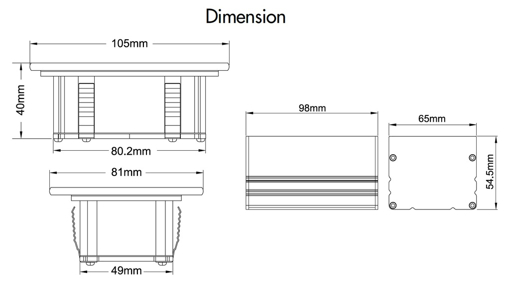 Step Light LED DG-001-0400, 4W, CW 6000K, 100-265Vac, IP65, 120 Grados, Dimensiones: 105x81x40mm, Blanco