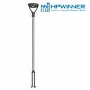 Lámpara Garden Light LED Modular GL2A-2 con 2 tapas y 1 modulo de 40W, 4000K Blanco Natural, M66A-VCA (1x90pcs), 5590, 90 Grados, HPW 3030, 72,000 horas de vida útil,100-277Vac, Base: 70mm, IP68, Gris Oscuro