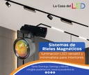 Lámpara de Superficie Magnética LED Spot Round de 20mm de ancho, 10W, 3000K Blanco Cálido, 48Vdc, 120 Grados, Plateado