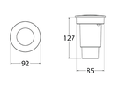 Lámpara Empotrable Circular, 2.9W, Multi CCT 2700K-4000K, 100-240Vac, IP67, Dimensiones: Ø90x130mm, Negro