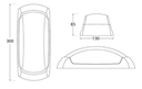 Lámpara LED de Pared (Aplique) con Bombilla GU10 de 2 vías, W, 3000K, 100-240Vac, Dimensiones: 300x130x90mm, IP66, Negro