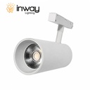 Lámpara de Superficie Magnética LED tipo Spotlight p/Riel de 20mm de ancho, 24W, Múltiple CCT con Switch WW 3000K / NW 4000K / CW 6000K, 48Vdc, Diámetro: 67mm, Instalación: Empotrar o Superficie, 24 Grados, Blanca