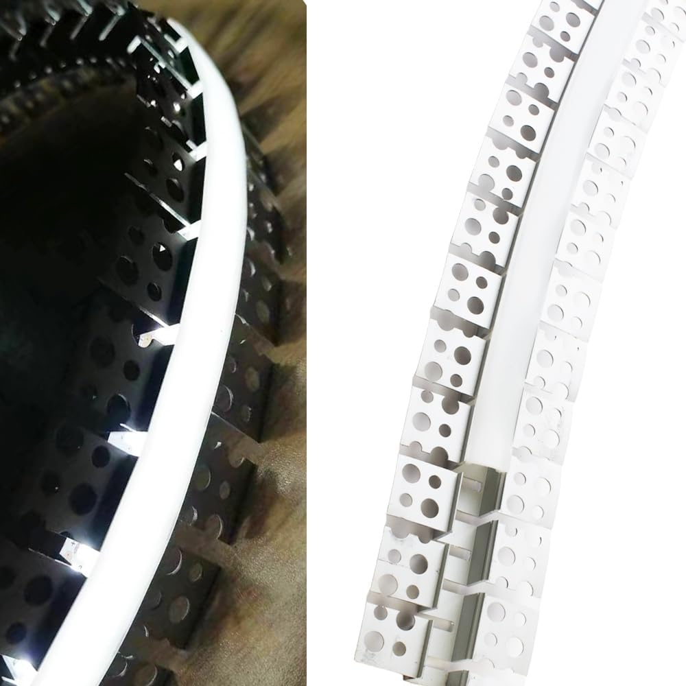 Perfil Flexible de Aluminio p/Cinta LED para PCB de 5-9mm, DG-E5313, Medidas: 52.5x13x2500mm, p/Empotrar, incluye: difusor opal con nivel de transparencia de un 65%, 2 tapas terminales y 4 clips, Plateado
