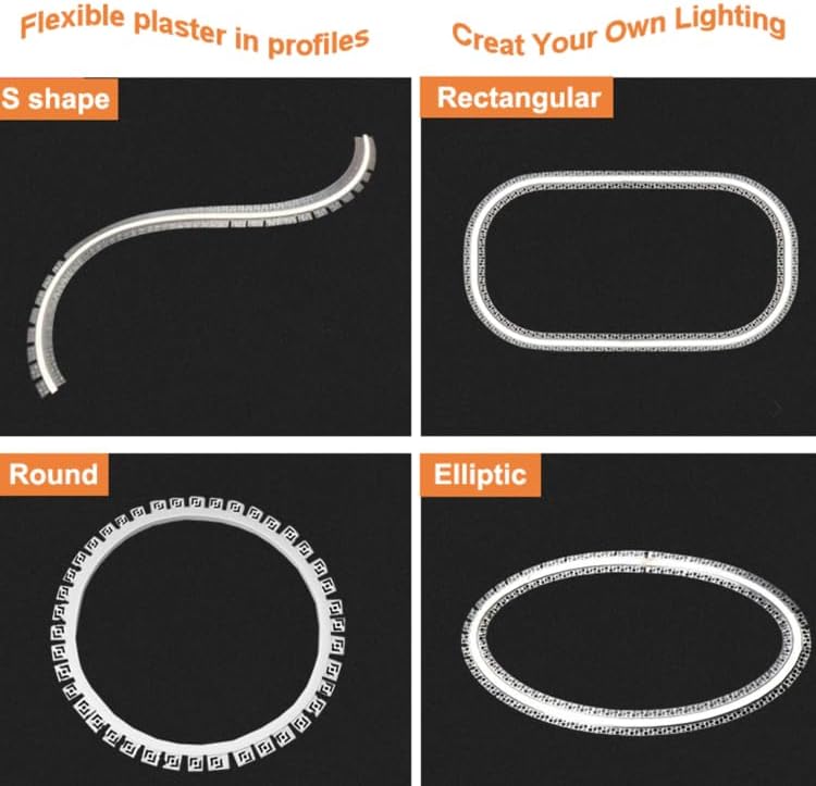 Perfil Flexible de Aluminio p/Cinta LED para PCB de 5-9mm, DG-E5313, Medidas: 52.5x13x2500mm, p/Empotrar, incluye: difusor opal con nivel de transparencia de un 65%, 2 tapas terminales y 4 clips, Plateado