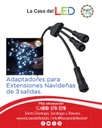 Adaptadores para Extensiones Navideñas de 3 salidas, 110Vac, largo: 40cm, Con cable verde de cobre 2xφ0.2mm2