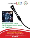 Adaptadores para Extensiones Navideñas de 2 salidas, 110Vac, largo: 40cm, Con cable verde de cobre 2xφ0.2mm2