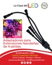 Adaptadores para Extensiones Navideñas de 4 salidas, 110Vac, largo: 40cm, Con cable verde de cobre 2xφ0.2mm2