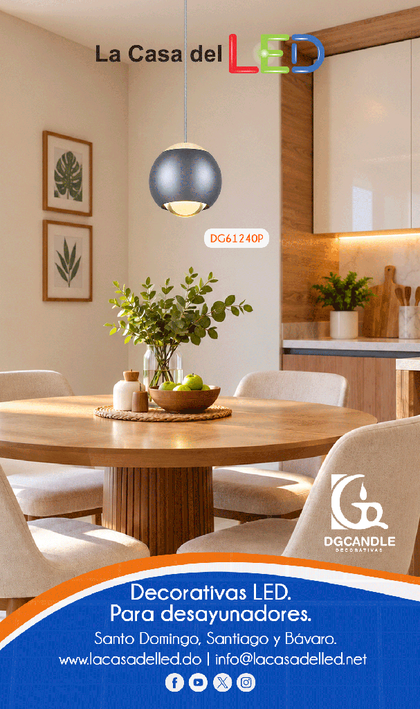 Lámpara LED Decorativa Colgante, DG61240P, 7W, 4000K Blanco Natural, 85-265Vac, Dimensiones: Φ94x1500mm, IP20, Gris Oscuro