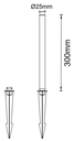 Poste tipo extension p/estaca, 300mm, Material: Aluminio, Gris Oscuro, Incluye: Estaca DG-205, Φ75X205mm y Pedal p/ajuste de estaca al piso