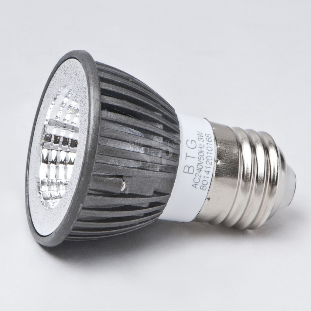 Bombilla LED Dicroica SMD, E27, 5W, 3000K Blanco Cálido, 100-260Vac, IP20, 45 Grados