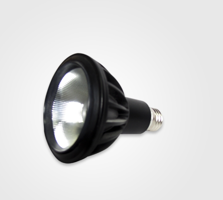 Bombilla LED COB, PAR30, 12W, 3000K Blanco Cálido, E27, 100-260Vac, IP20, Negro