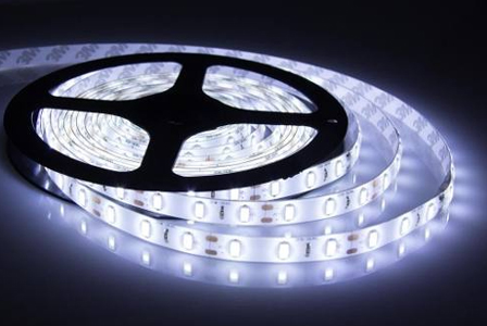 Cinta LED, 5Mts, 12Vdc, SMD5050, 6000K Blanco Frío, 60Led/Mts, IP65