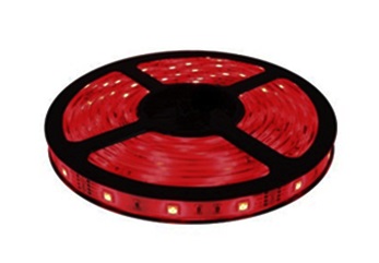 Cinta LED, SMD5050, Rojo, 12Vdc, Largo: 5Mts, Ancho: 10mm, 60Led/Mts, IP20