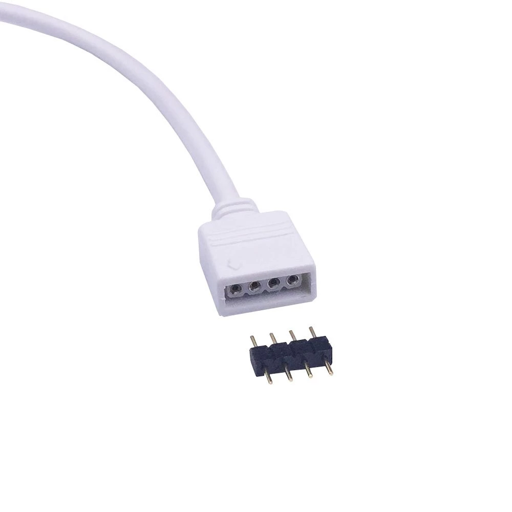 Conector p/Cinta LED SMD5050, RGB, macho PCB 14mm y cable de 15cm, 1 vía