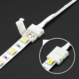 Conector p/Cinta LED SMD5050, unicolor, recto, PCB 14mm y 2 vías