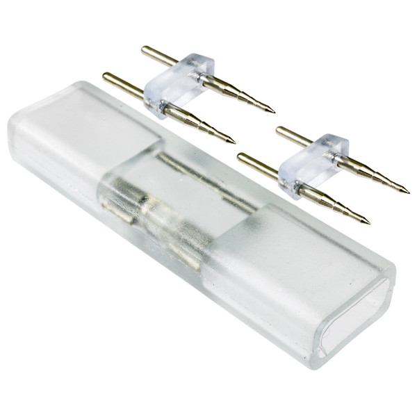 Conector p/Manguera LED SMD2835 de 2 líneas, unicolor, recto, PCB 18mm y 2 vías con pin