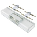 Conector p/Manguera LED SMD2835 de 2 líneas, unicolor, recto, PCB 18mm y 2 vías con pin