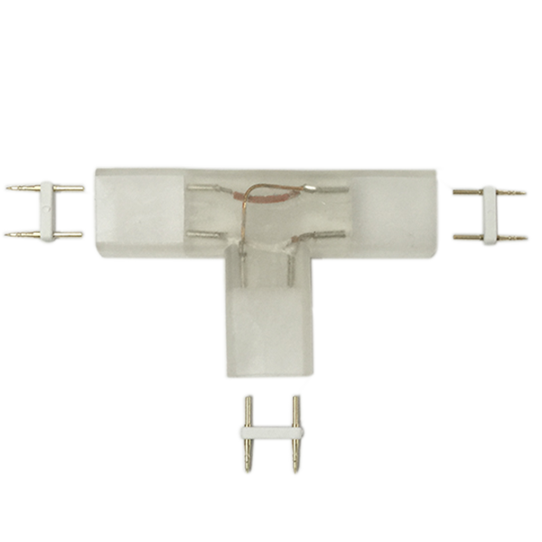 Conector p/Manguera LED SMD5050, unicolor, T, PCB 15mm y 3 vías
