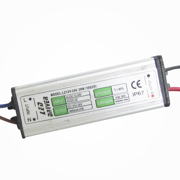 Driver p/Lámpara LED, 20W, Input: 12-24Vac/Vdc, Output: 30-36Vdc, 600mA, IP67