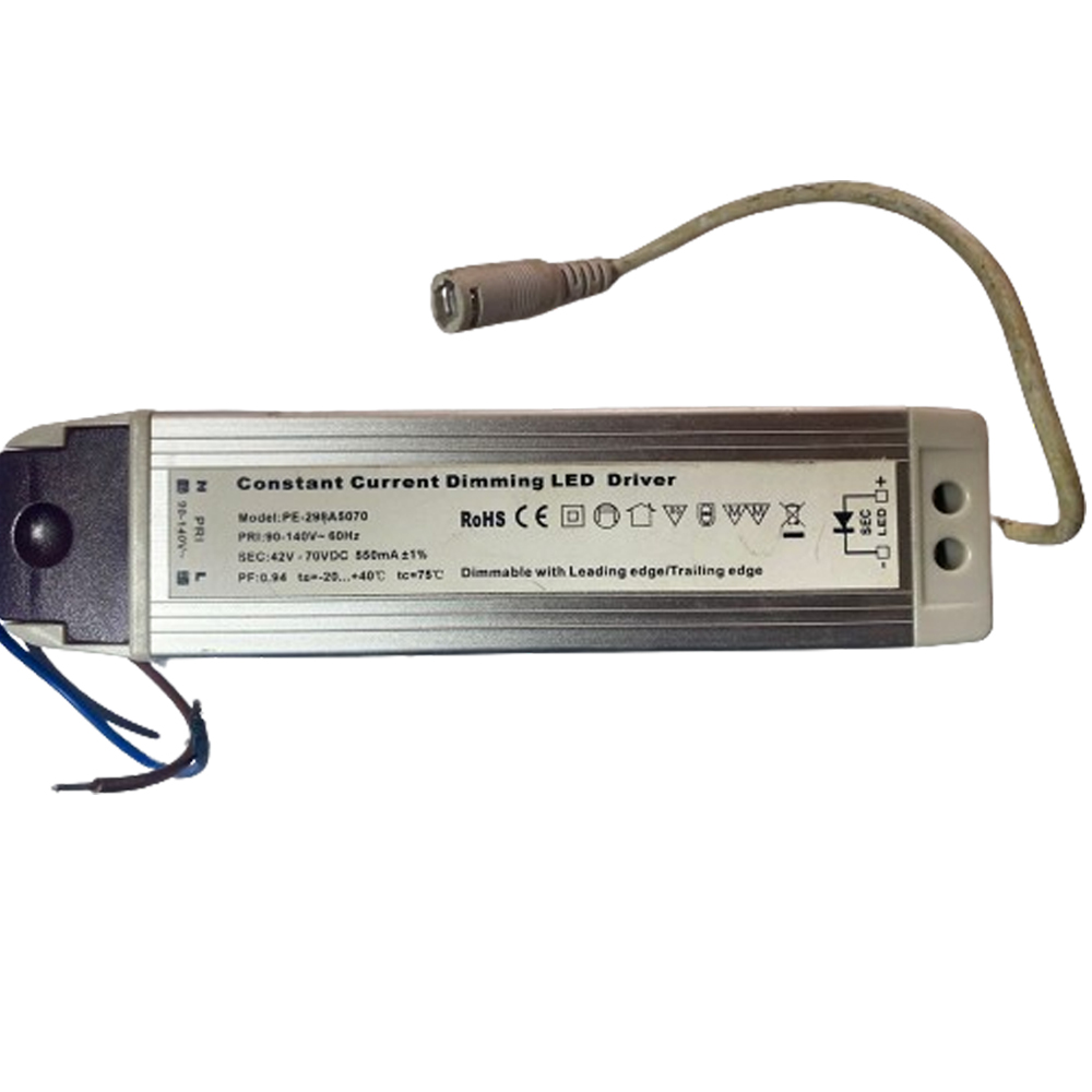 Driver p/Lámpara LED Triac Dimmable, IP20, 36W, 90-140Vac, Output: 42-70Vdc, 550mA