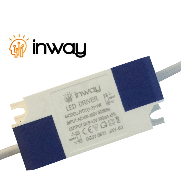 Driver p/Lámpara LED, IP20, 3W, 85-265Vac, Output: 9-12Vdc, 300mA