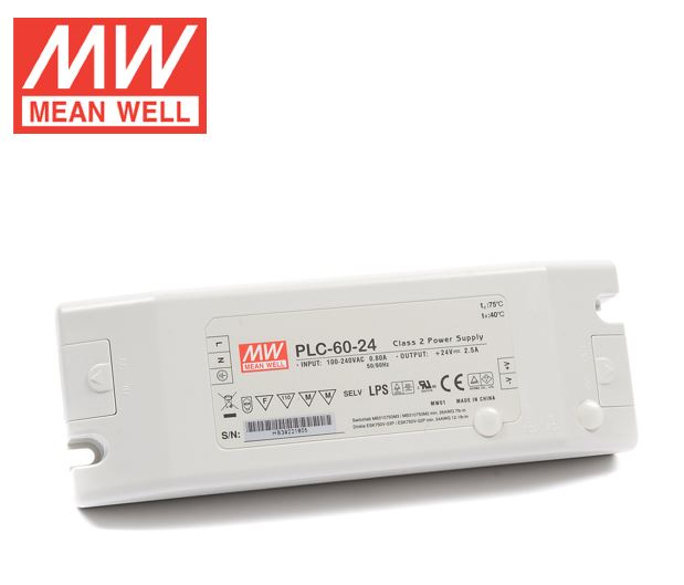 Driver p/Lámpara LED, IP20, 60W, 100-240Vac, Output: 24Vdc, 2500mA