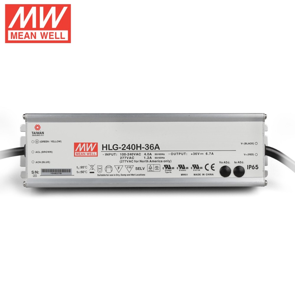 Driver p/Lámpara LED, IP65, 240W, 100-240/277Vac, Output: 36Vdc, 6700mA