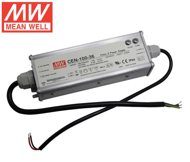 Driver p/Lámpara LED, IP66, 100W, 100-240/277Vac, Output: 36Vdc, 2650mA