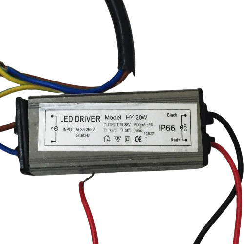 Driver p/Lámpara LED, IP66, 20W, 85-265Vac, Output: 20-38Vdc, 600mA