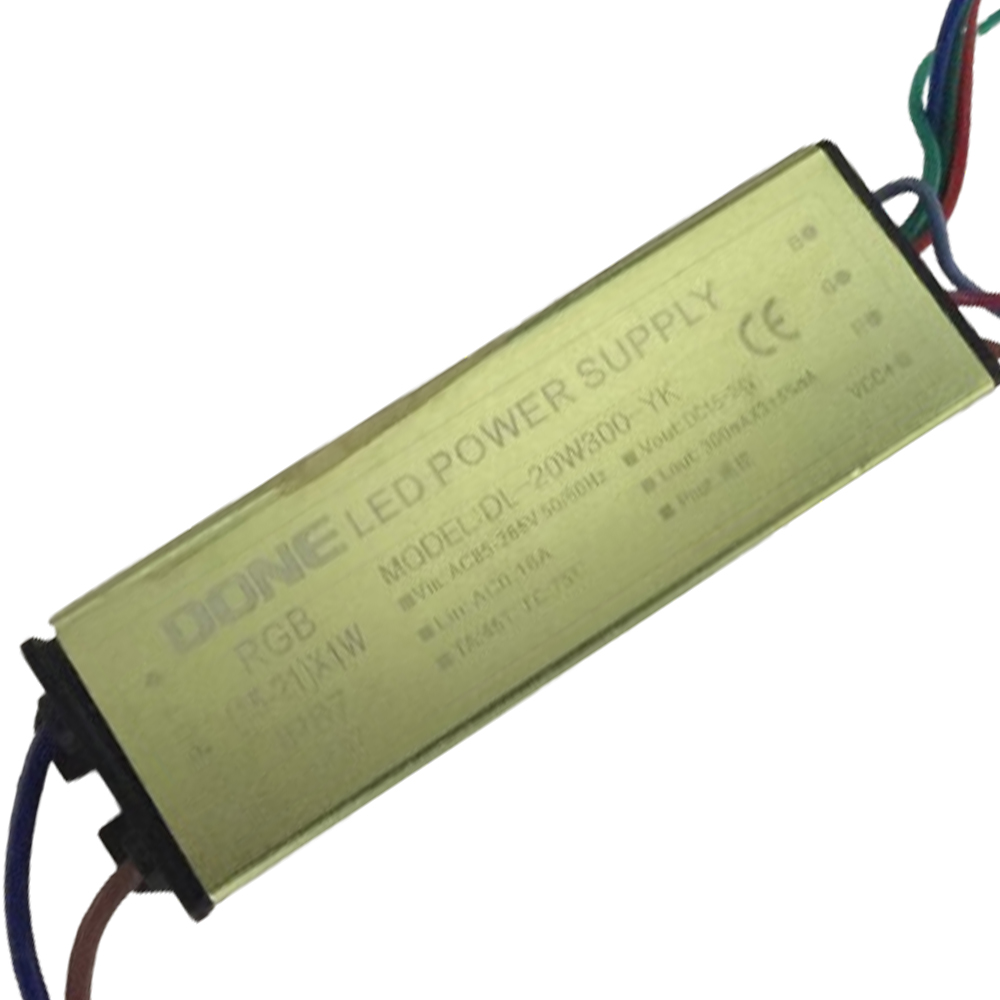 Driver p/Lámpara LED RGB, IP67, 15-21W, 85-265Vac, Output: 15-24Vdc, 300mA