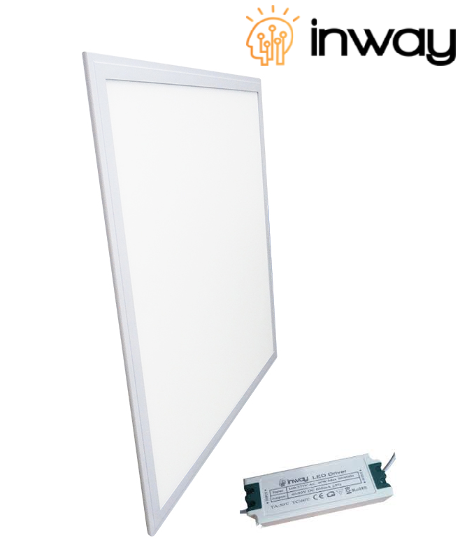 Kit Panel LED Cuadrado, p/Empotrar IP20, 40W, 3200Lm, 2'x2' (600x600mm), Borde Blanco, 6000K Blanco Frío, 100-260Vac