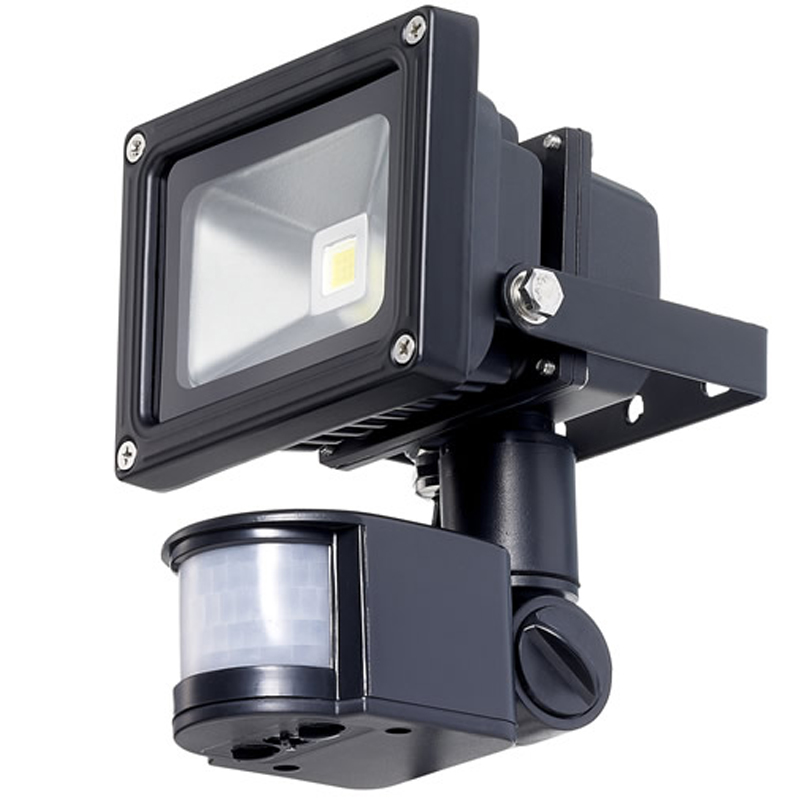 Reflector COB LED, 10W, 6000K Blanco Frío, 85-265Vac, Con sensor de movimiento, IP65, 120 Grados