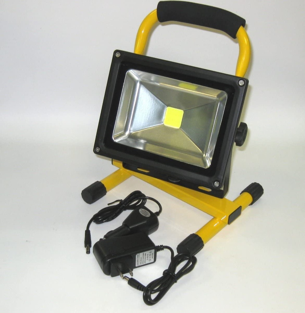 Reflector COB LED Recargable, 20W, 6000K Blanco Frío, 100-240Vac, IP65, 120 Grados