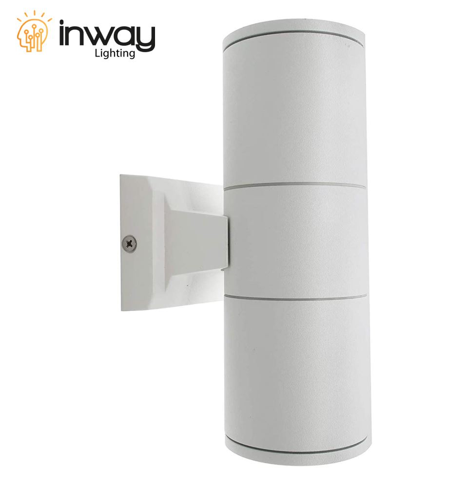 Lámpara LED de Pared (Aplique), DGW-014, 12W, 2x6W, 6000K Blanco Frío, 85-265Vac, IP65, 60 Grados, Dimensiones: Ф90x260mm, Material: Aluminio, Gris