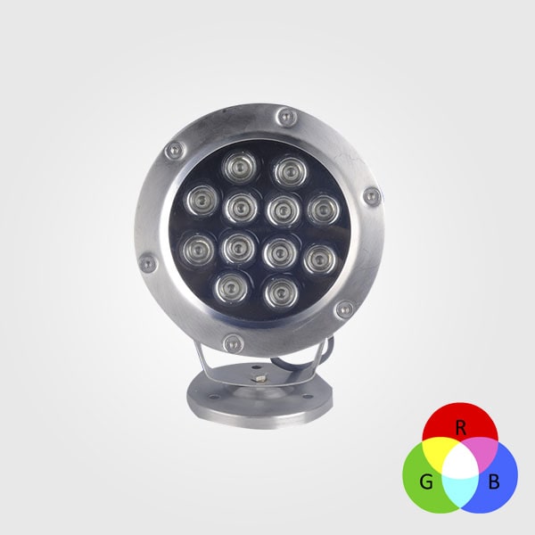 Lampara LED p/Fuente, DGU-002, 6W, RGB, 24Vdc, IP68, 60 Grados