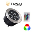 Lámpara p/Piso Empotrable FP&gt;0.5, 18W, RGB, 85-265Vac, IP65, 60 Grados, con Control Remoto