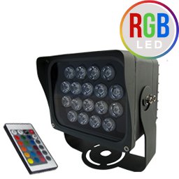 Lámpara Wall Washer LED, DGF-021, 40W, RGB, 85-265Vac, SMD, IP65, Gris, 60 Grados, Con Control Remoto