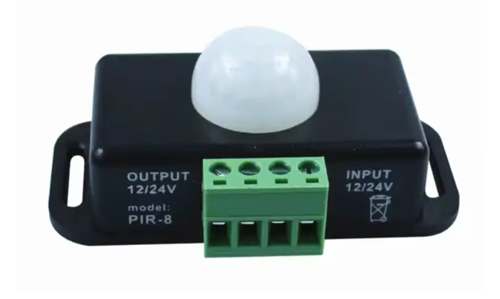 Sensor de Movimiento LED 12-24Vdc, 8 Amp, Potencia: 12V:< 96W, 24V:<192 W