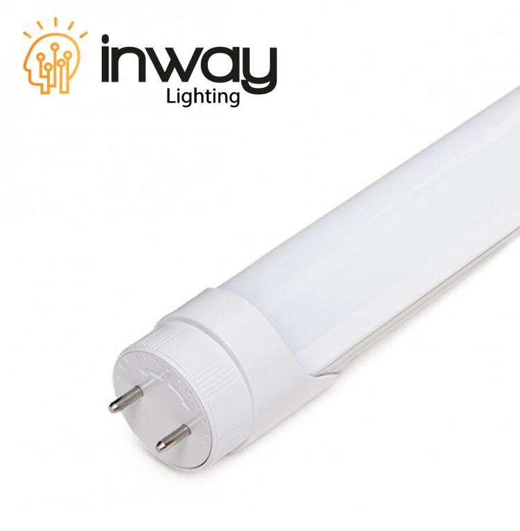 Tubo T8 LED, FP>0.9, 18W, 48"(120cm), G13, 6000K Blanco Frío,100-277Vac, Alimentación Doble, Frost, Aluminio-PC, 105Lm/W