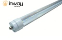 Tubo T8 LED, FP>0.9, 36W, 96"(240cm), FA8, 6000K Blanco Frío, 100-277Vac, Alimentación Doble, Clear, Aluminio-PC, 1 Pin, 105Lm/W