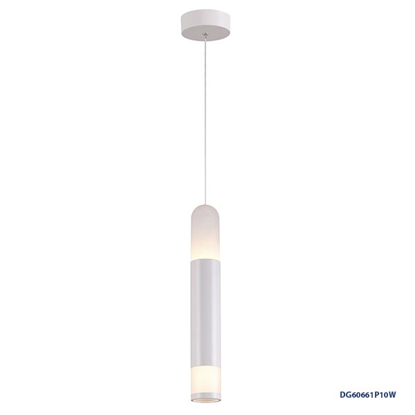 Lámpara LED Decorativa Colgante, DG60661P, 10W, 3000K Blanco Cálido, 85-265Vac, Dimensiones: 100x100x1200mm, IP20