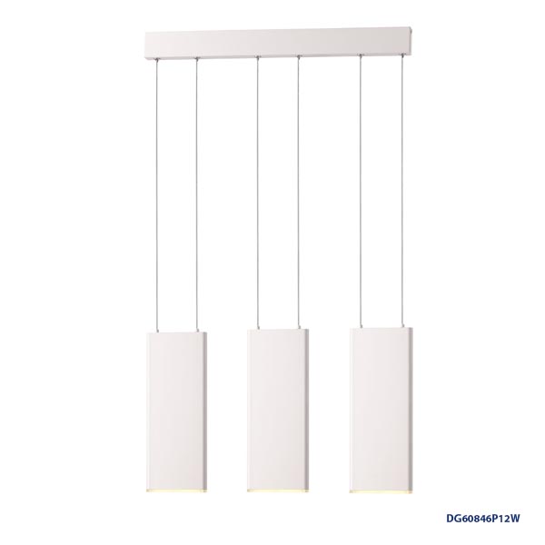 Lámpara LED Decorativa Colgante, DG60846P, 12W, 3000K Blanco Cálido, 85-265Vac, Dimensiones: 520x35x1200mm, IP20