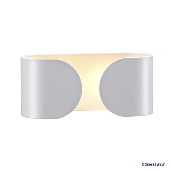 Lámpara LED Decorativa de Pared (Aplique), DG50633W, 6W, 3000K Blanco Cálido, 85-265Vac, Dimensiones: Φ160X90XH70MM, IP20