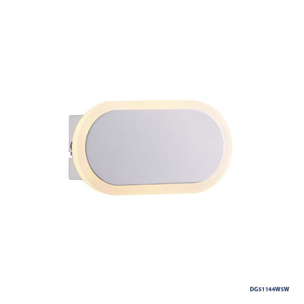 Lámpara LED Decorativa de Pared (Aplique), DG51144W, 5W, 3000K Blanco Cálido, 85-265Vac, Dimensiones: Φ150X80XH40MM, IP20